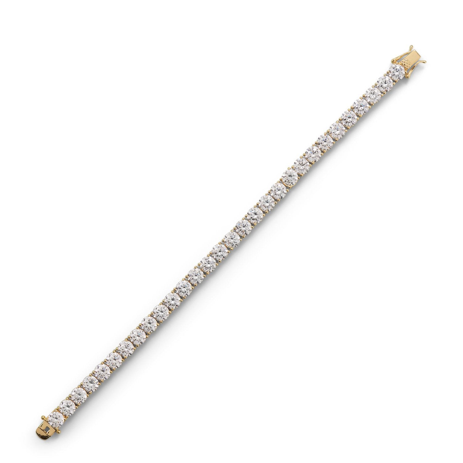 7.5" Gold Plated 6mm CZ Tennis Bracelet - Joyeria Lady