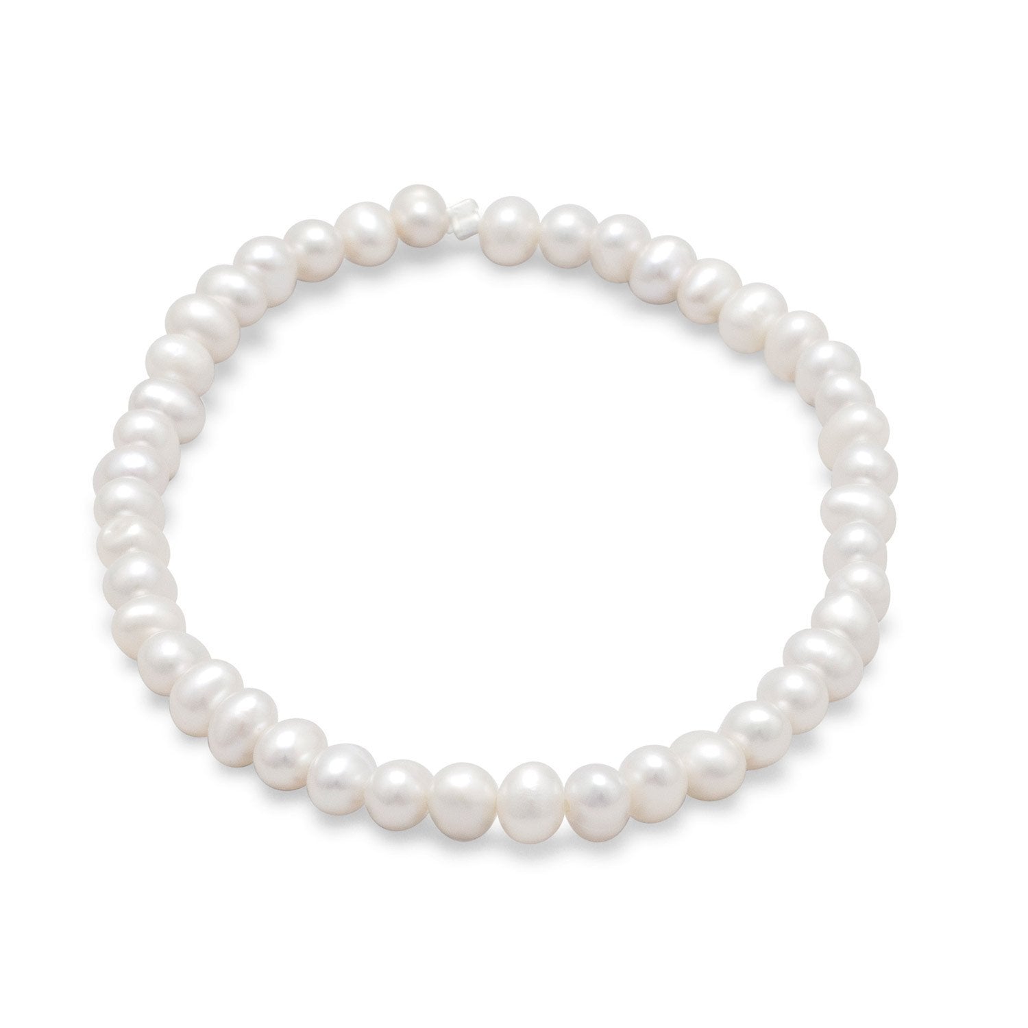 White Cultured Freshwater Pearl Stretch Bracelet - Joyeria Lady