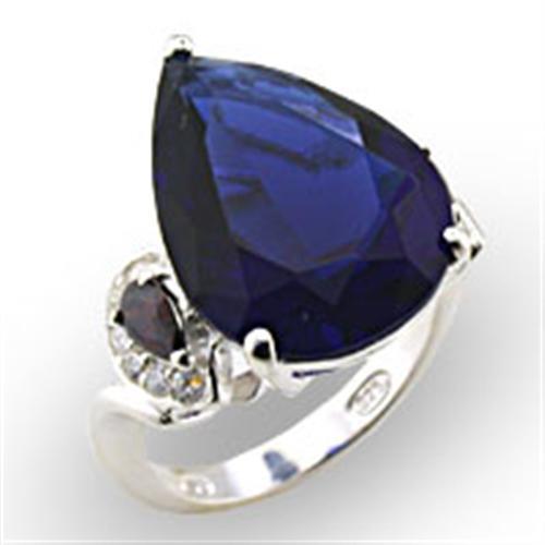 32923 - High-Polished 925 Sterling Silver Ring with Synthetic Spinel in Montana - Joyeria Lady