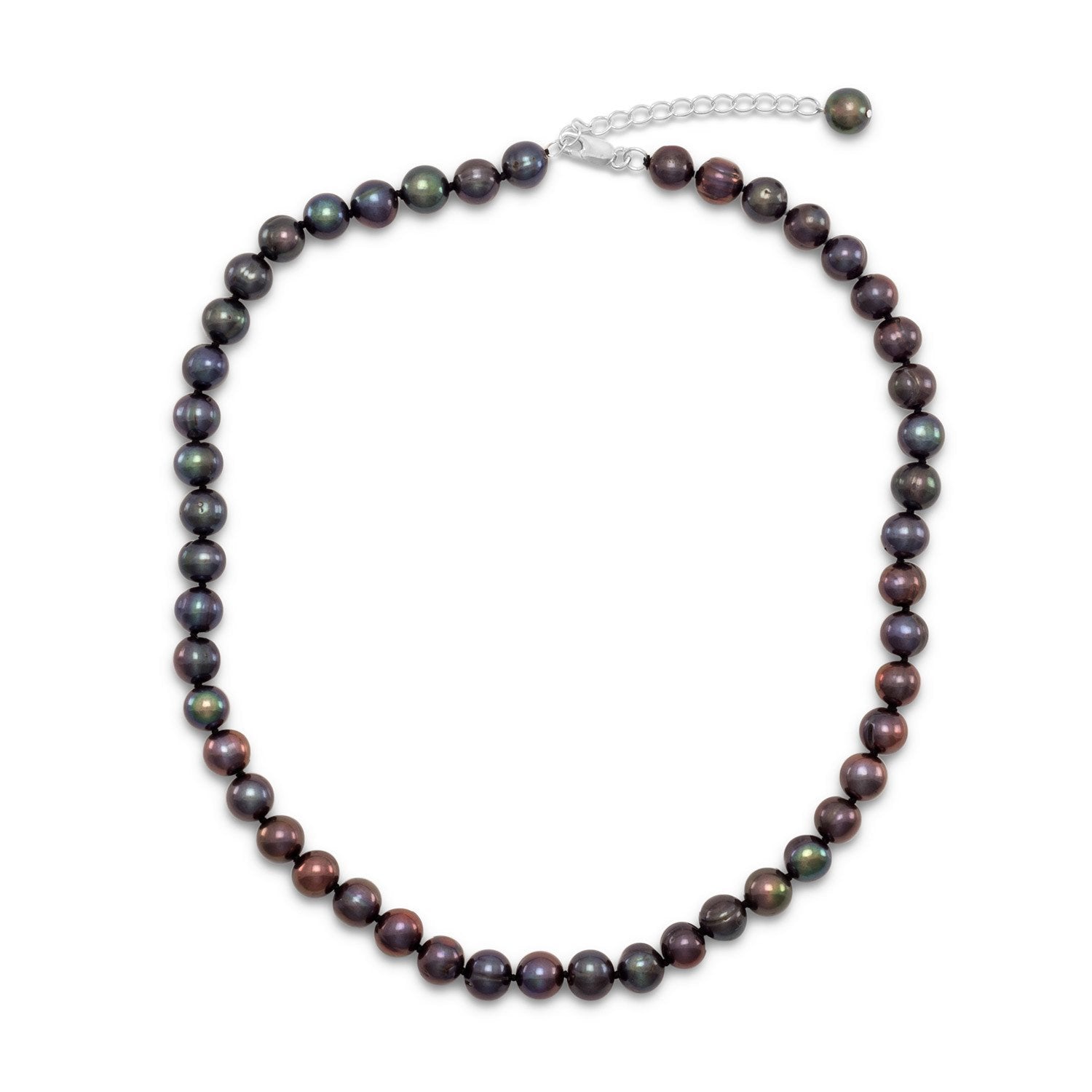 18"+2" Extension Peacock Cultured Freshwater Pearl Necklace - Joyeria Lady