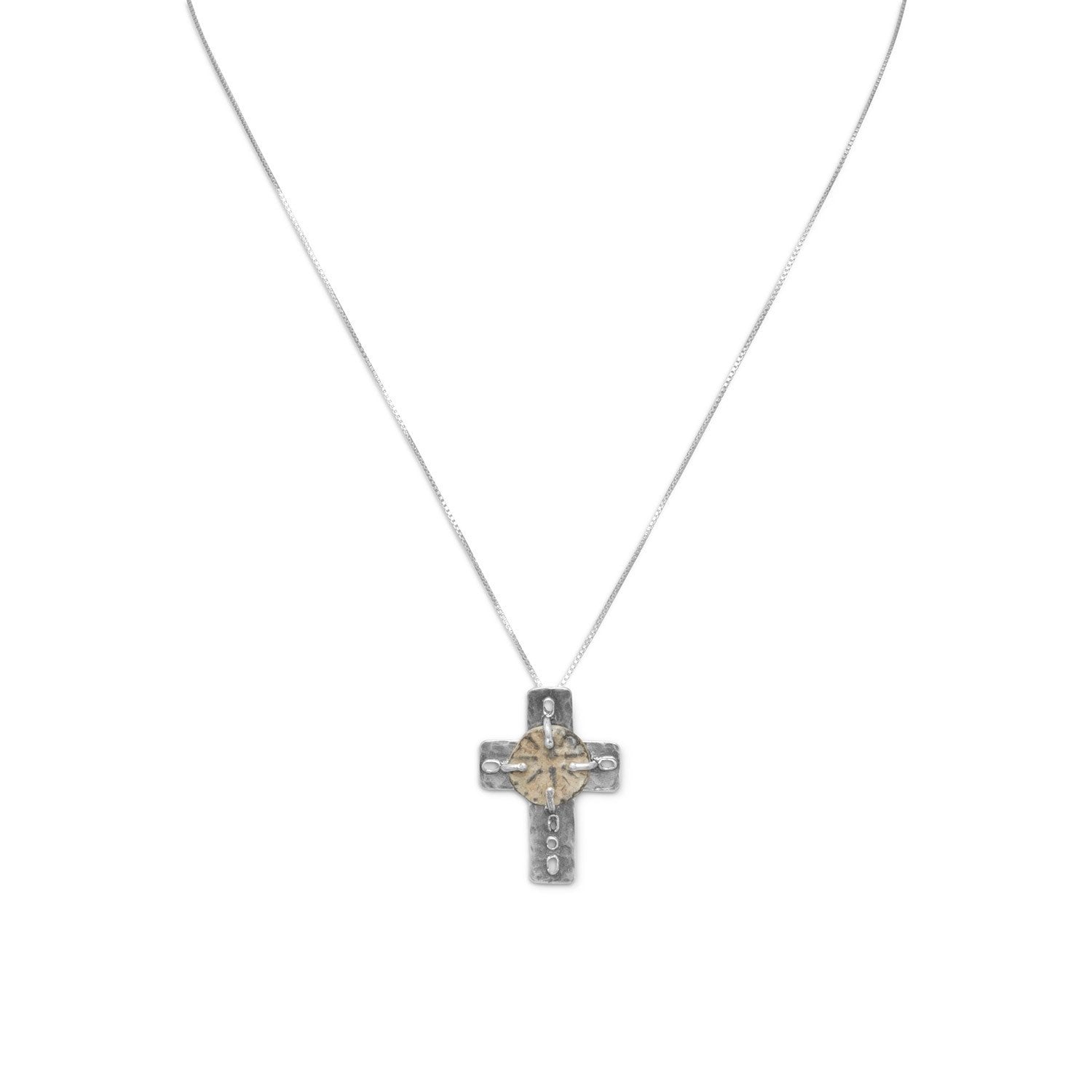 16.5" Cross and Ancient Coin Necklace - Joyeria Lady