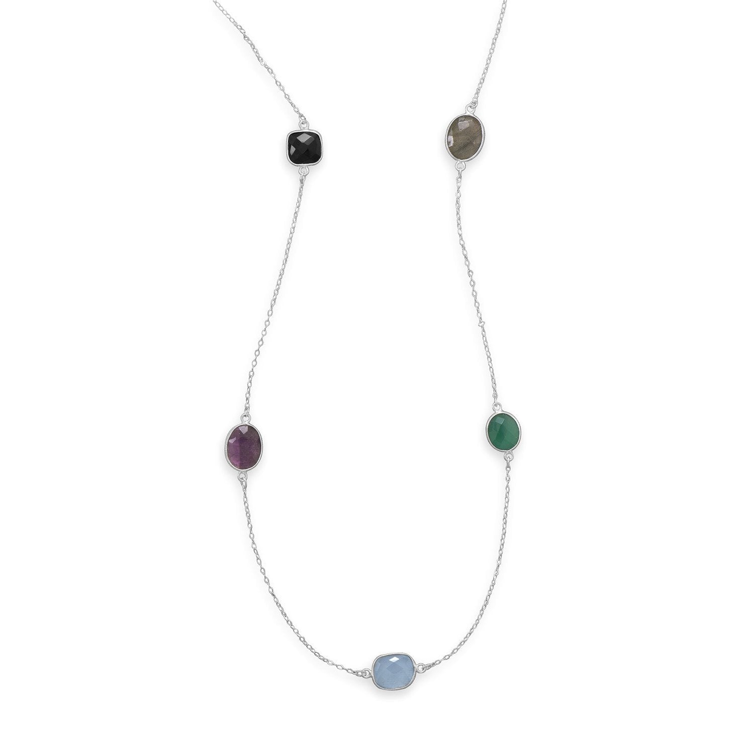 22.5" Multistone Necklace - Joyeria Lady