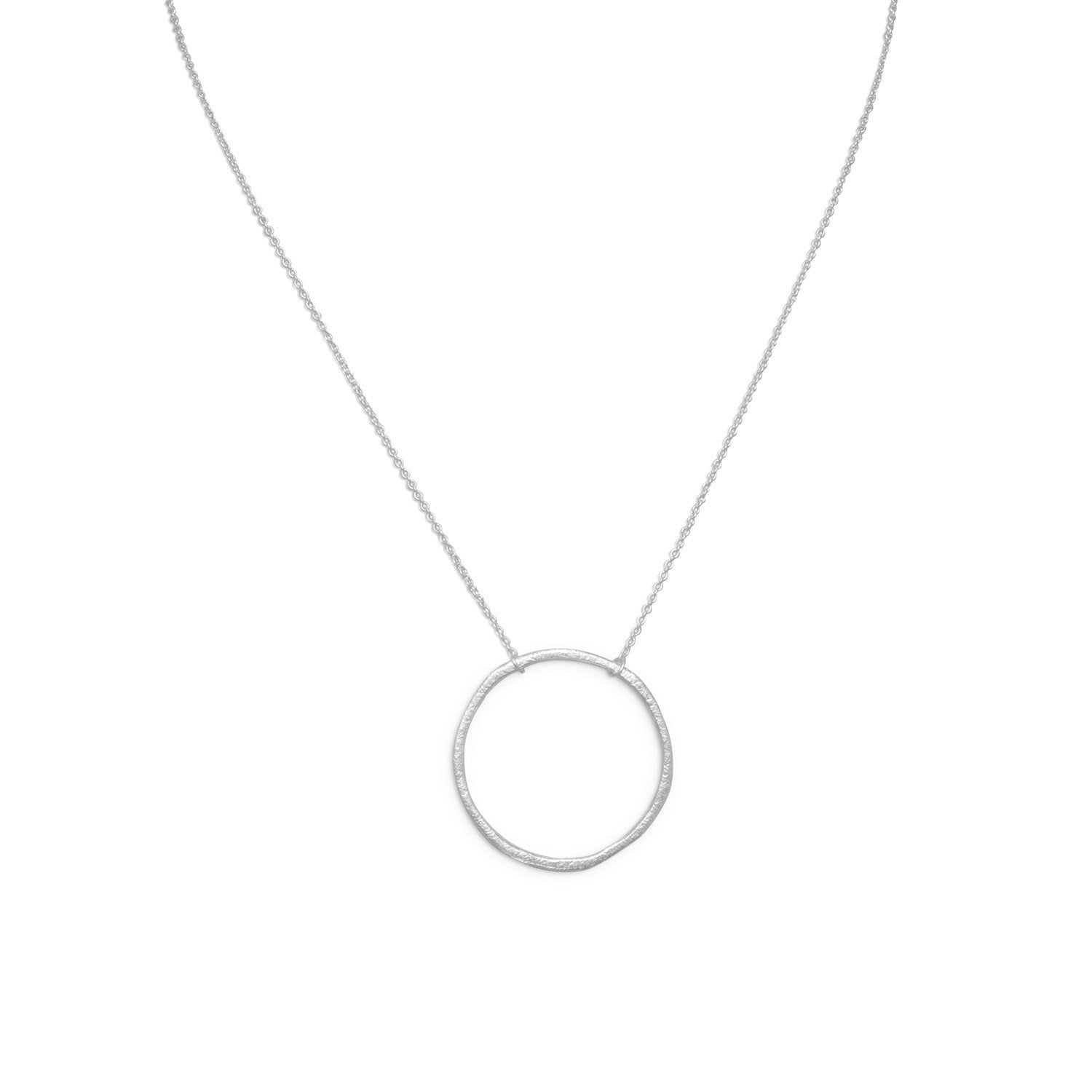16" Textured Circle Necklace - Joyeria Lady