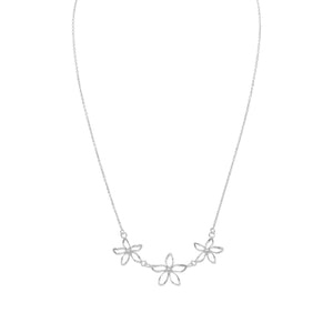 18" Diamond Cut Flower Necklace - Joyeria Lady