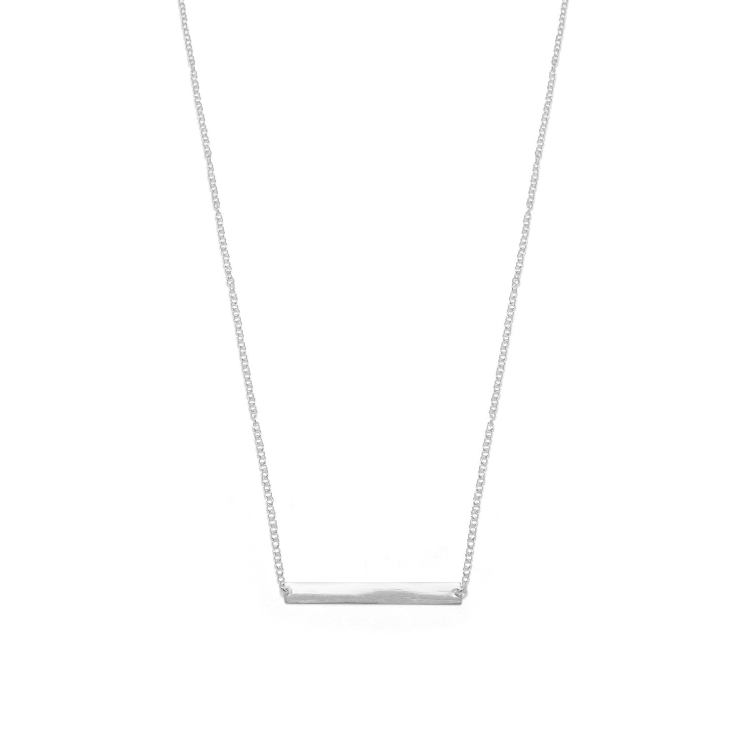 16" + 2" Thin Bar Nameplate Necklace - Joyeria Lady