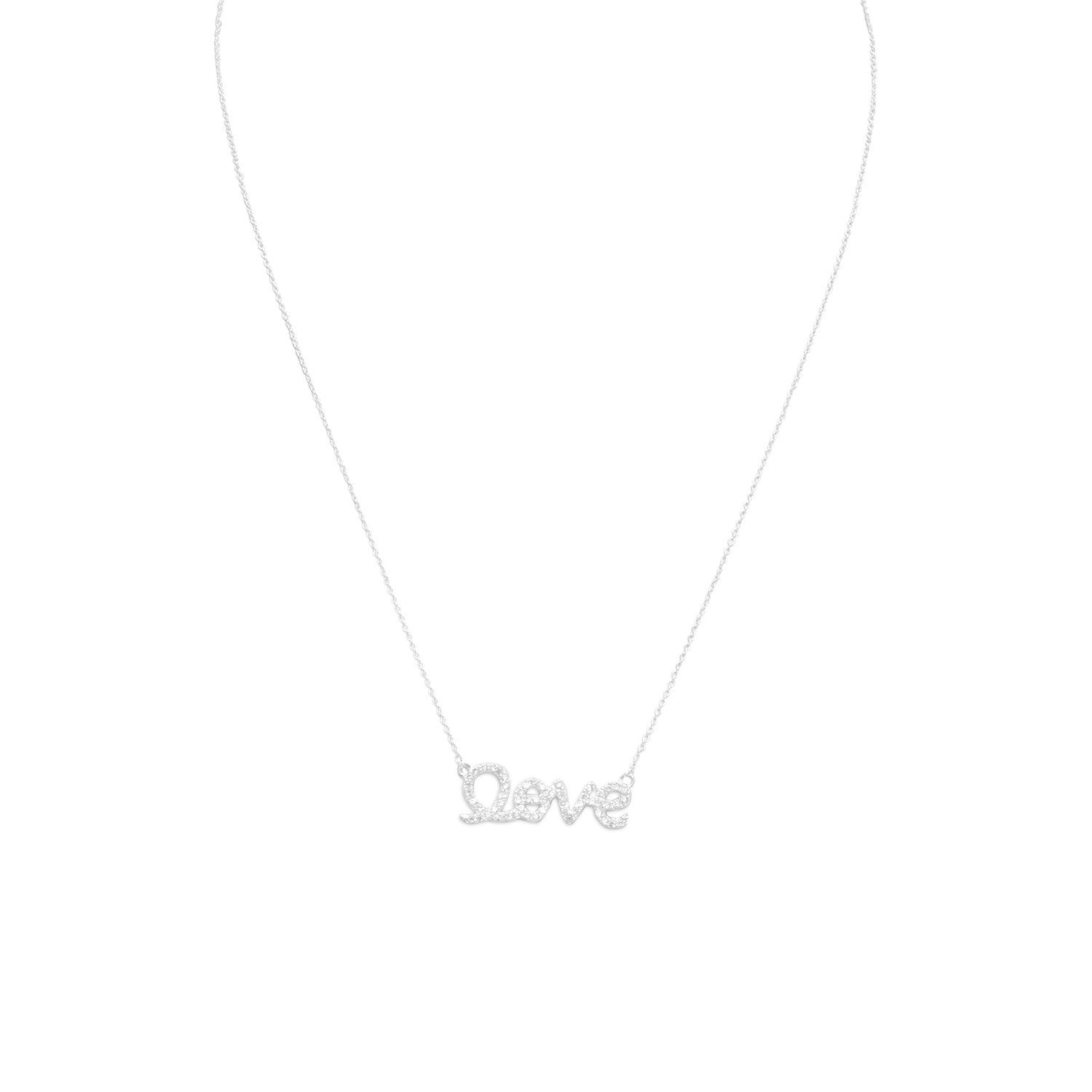 16" CZ "love" Necklace - Joyeria Lady