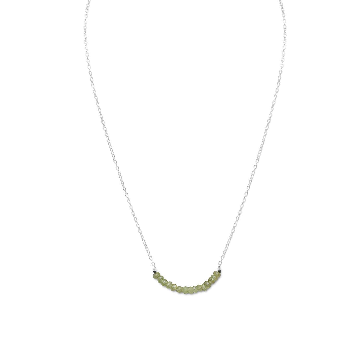 Faceted Peridot Bead Necklace - August Birthstone - Joyeria Lady