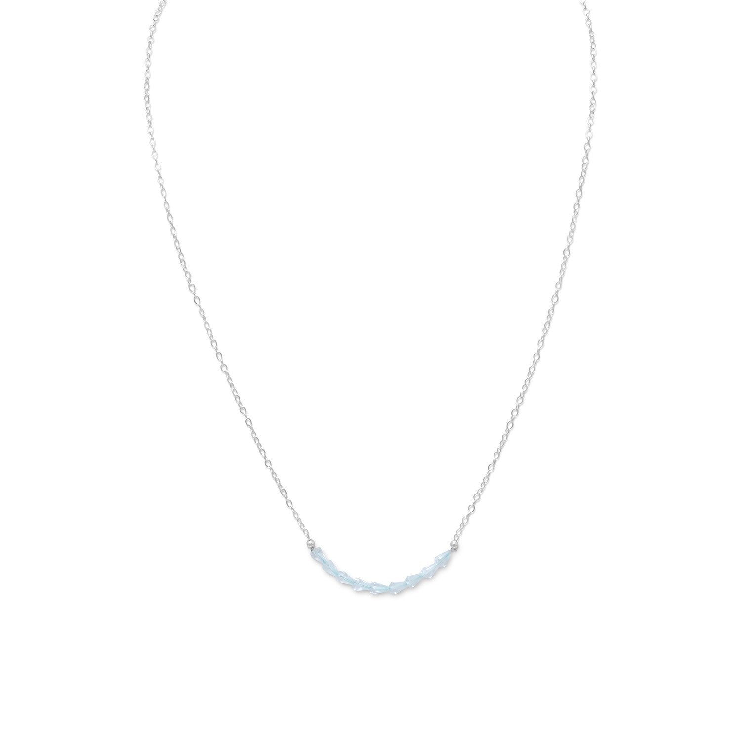 Faceted Blue Topaz Bead Necklace - December Birthstone - Joyeria Lady