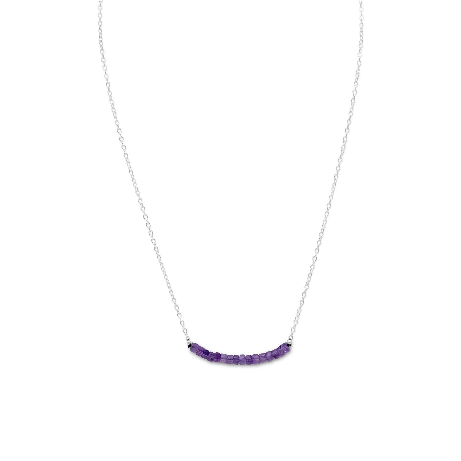 Amethyst Bead Necklace - February Birthstone - Joyeria Lady