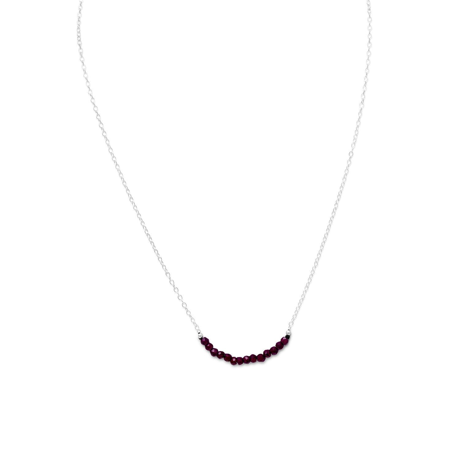 Faceted Garnet Bead Necklace - January Birthstone - Joyeria Lady
