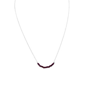 Faceted Garnet Bead Necklace - January Birthstone - Joyeria Lady