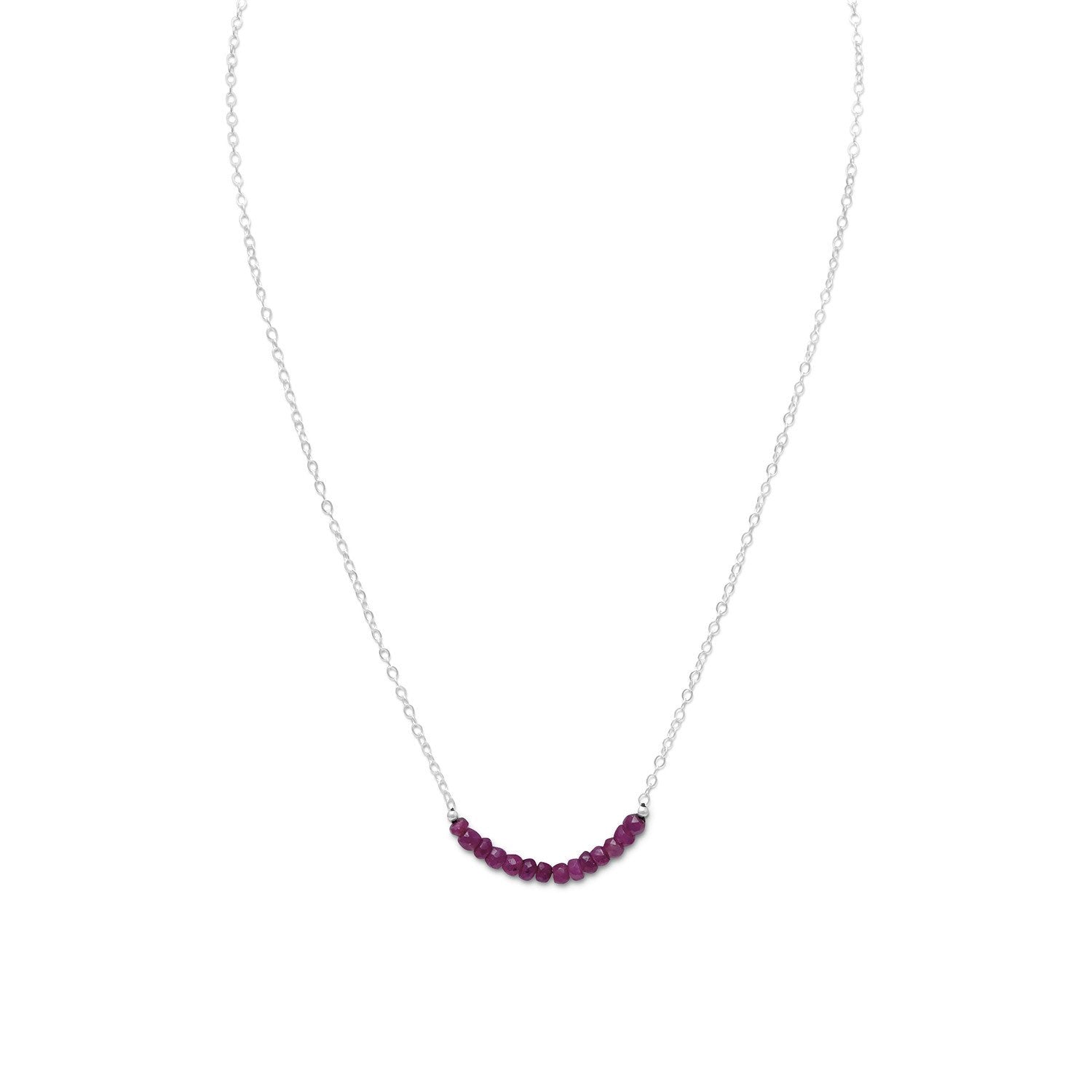Faceted Corundum Bead Necklace - July Birthstone - Joyeria Lady