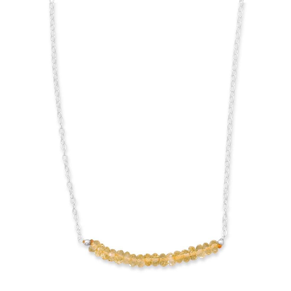Faceted Citrine Bead Necklace - November Birthstone - Joyeria Lady