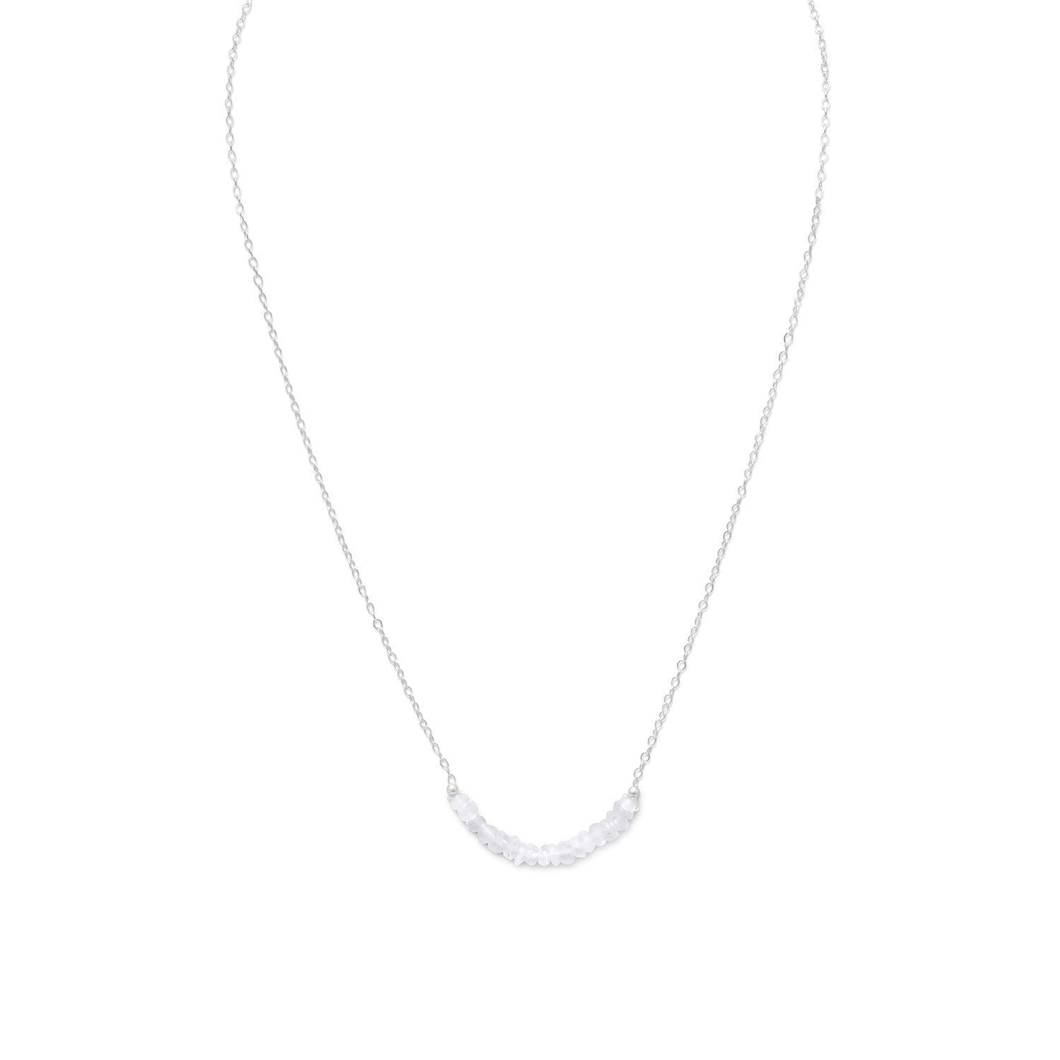 Faceted Rainbow Moonstone Bead Necklace - October Birthstone - Joyeria Lady