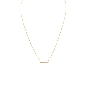 16" + 2" 14 Karat Gold Plated Arrow Design Necklace - Joyeria Lady