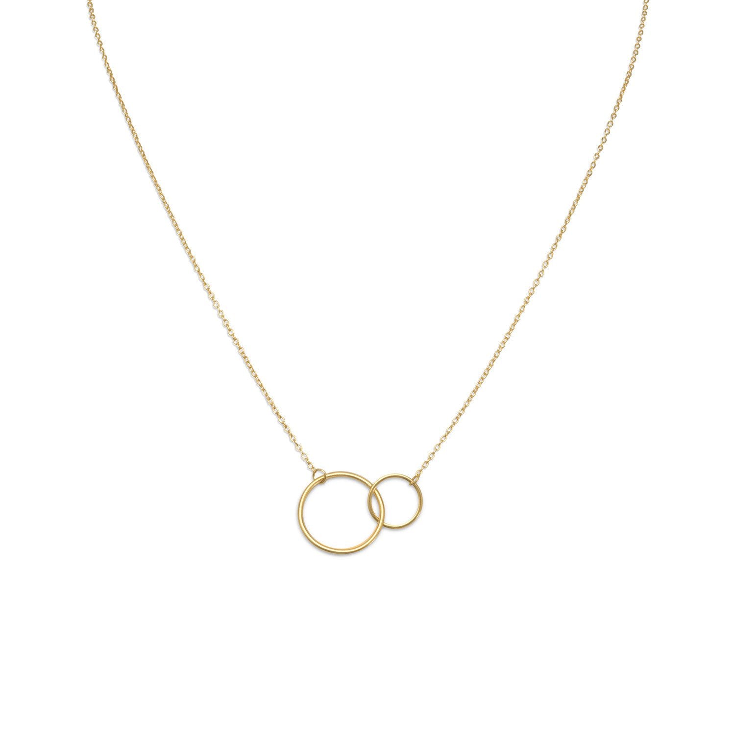 16" + 2" 14 Karat Gold Plated Circle Link Necklace - Joyeria Lady