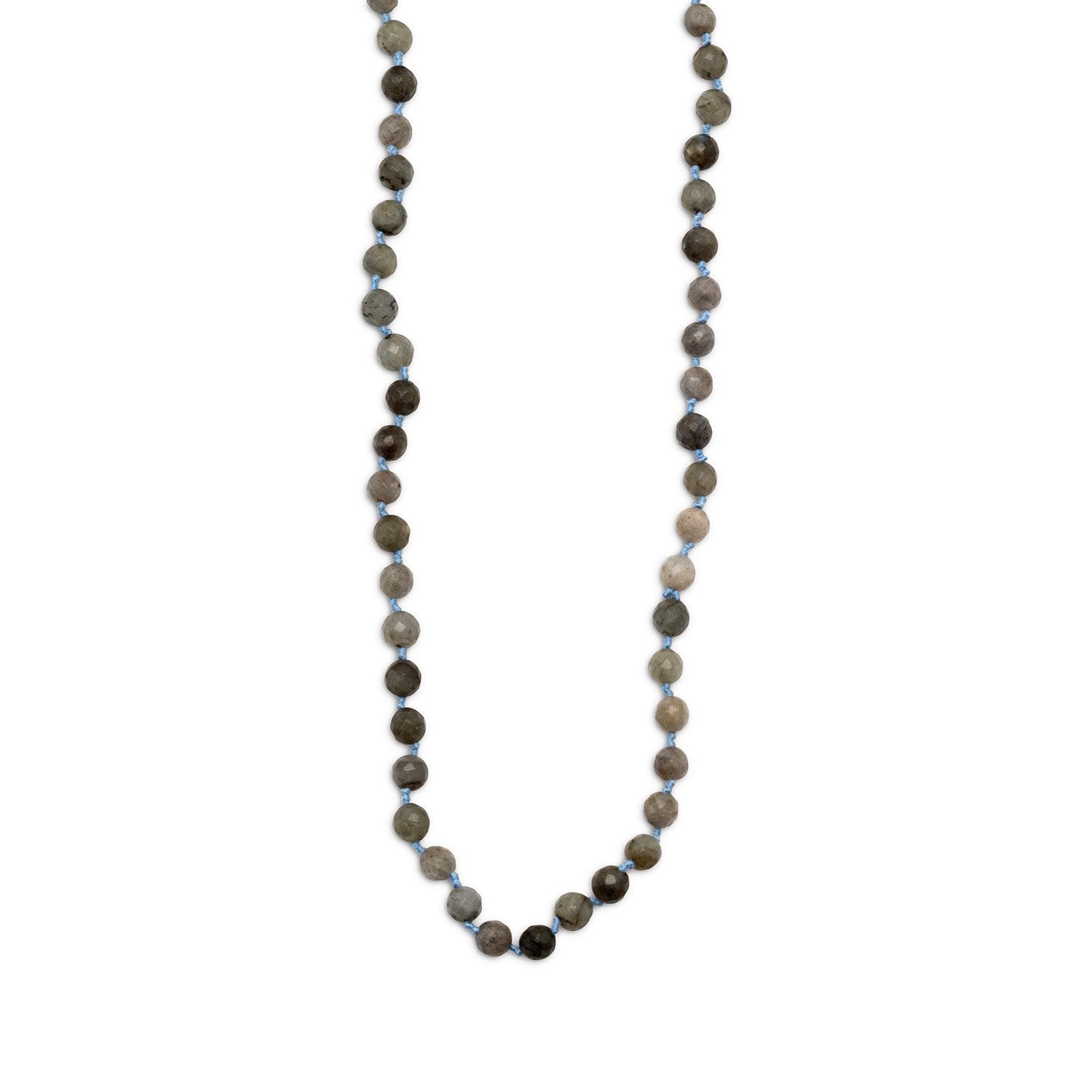 38" Endless Knotted Labradorite Necklace - Joyeria Lady