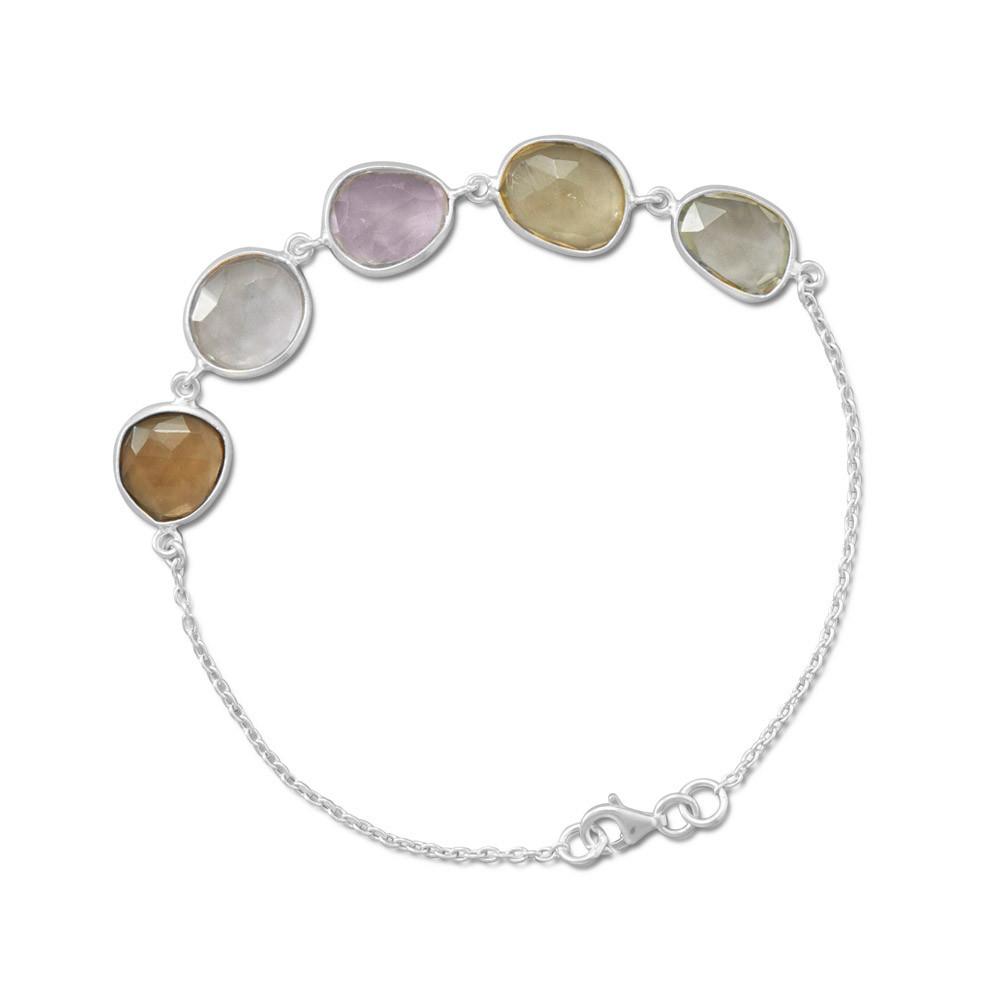 Multicolor Faceted Gemstone Bracelet - Joyeria Lady