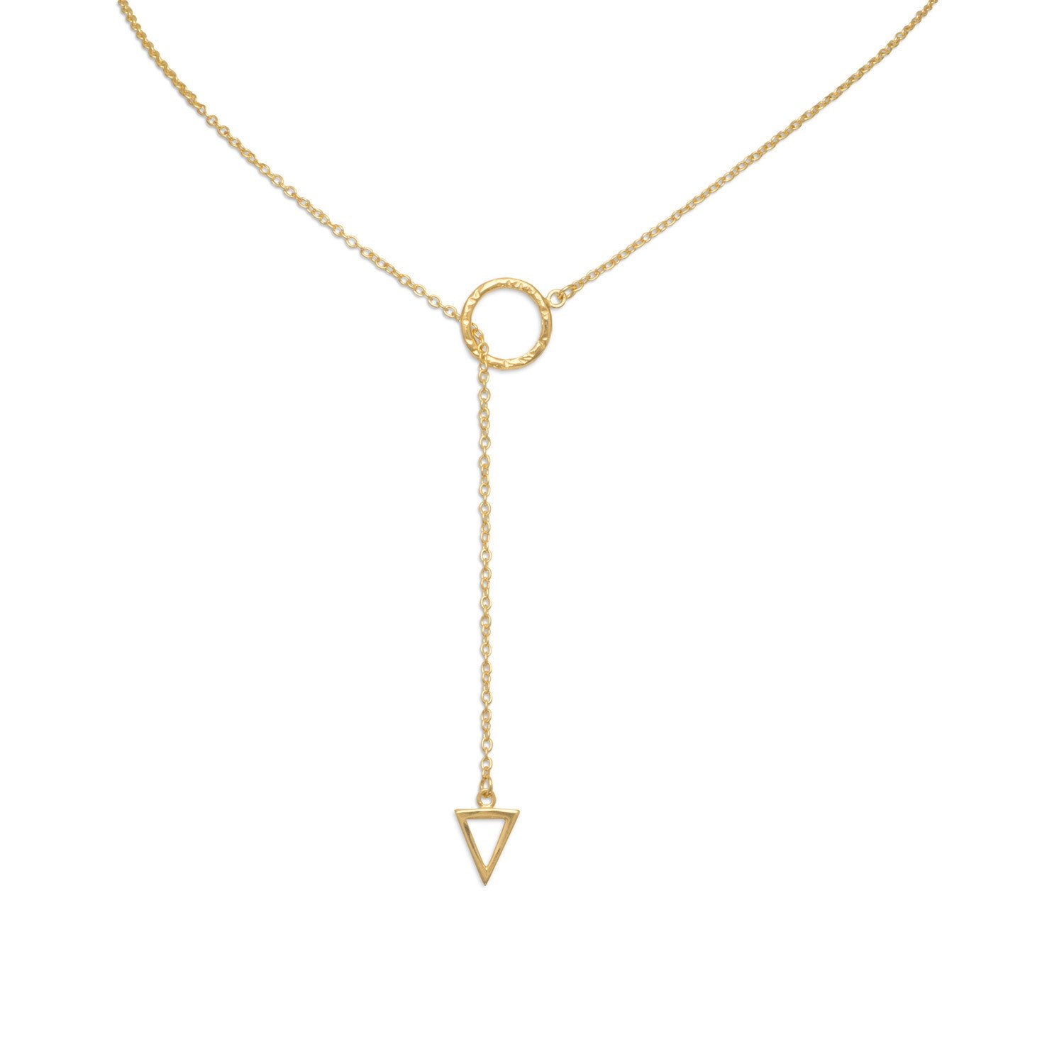24" 14 Karat Gold Plated Multishape Lariat Necklace - Joyeria Lady