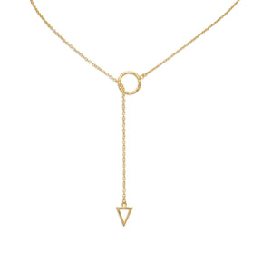 24" 14 Karat Gold Plated Multishape Lariat Necklace - Joyeria Lady