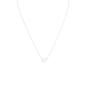 Matte Cut Out Heart Necklace - Joyeria Lady