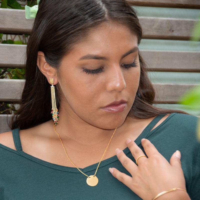 14 Karat Gold Plated Thin CZ Ring - Joyeria Lady