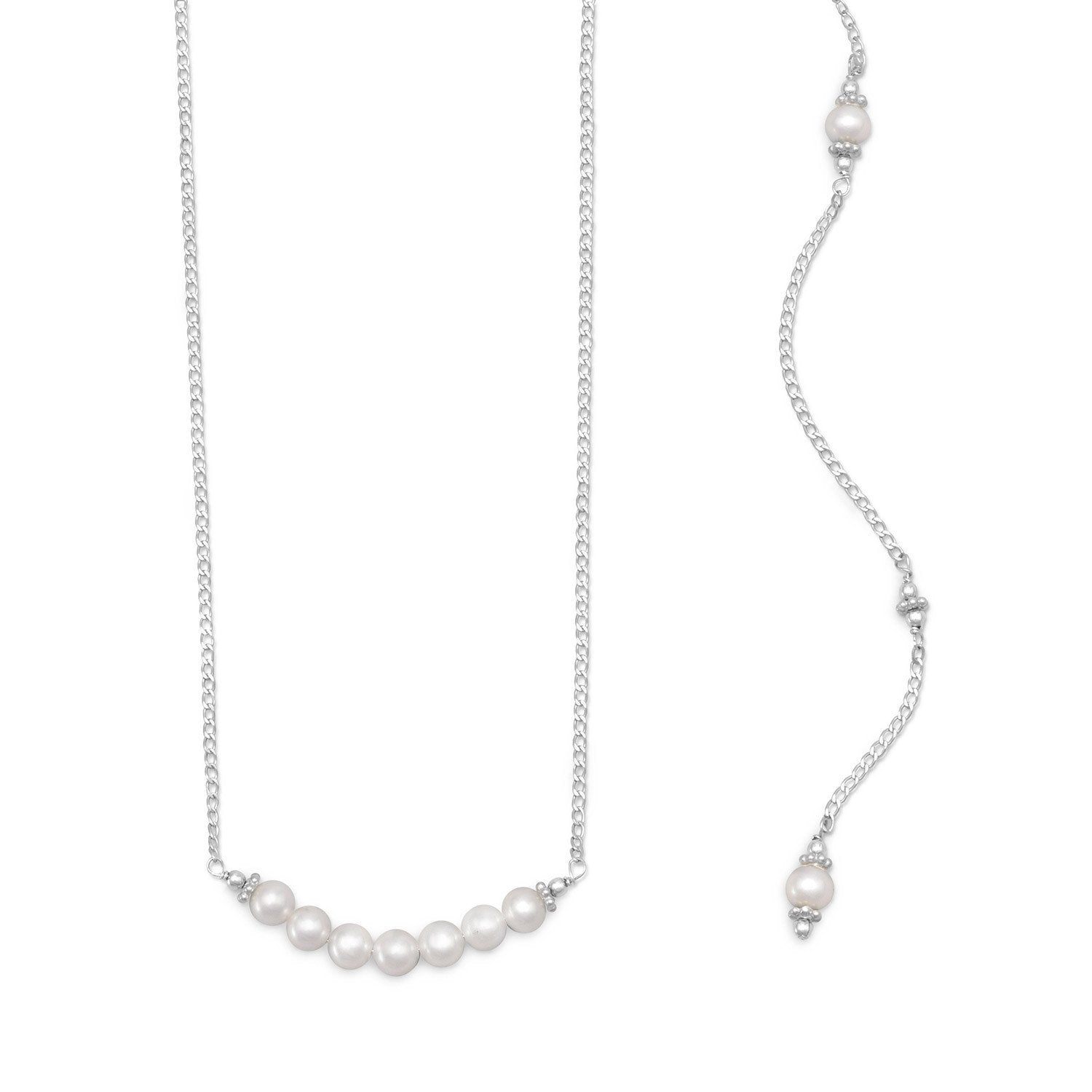 Beautiful Cultured Freshwater Pearl Back Drop Necklace - Joyeria Lady