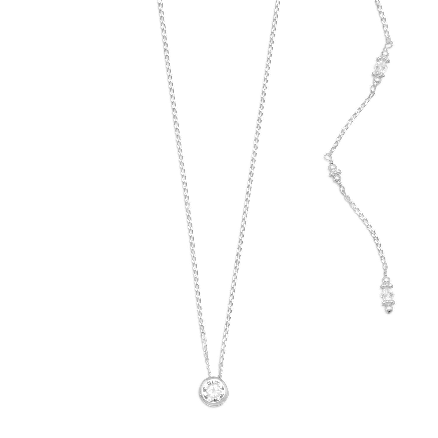 Elegant CZ and Crystal Back Drop Necklace - Joyeria Lady