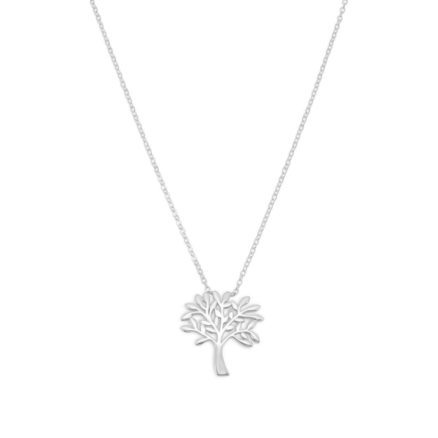 Rhodium Plated Tree Necklace - Joyeria Lady