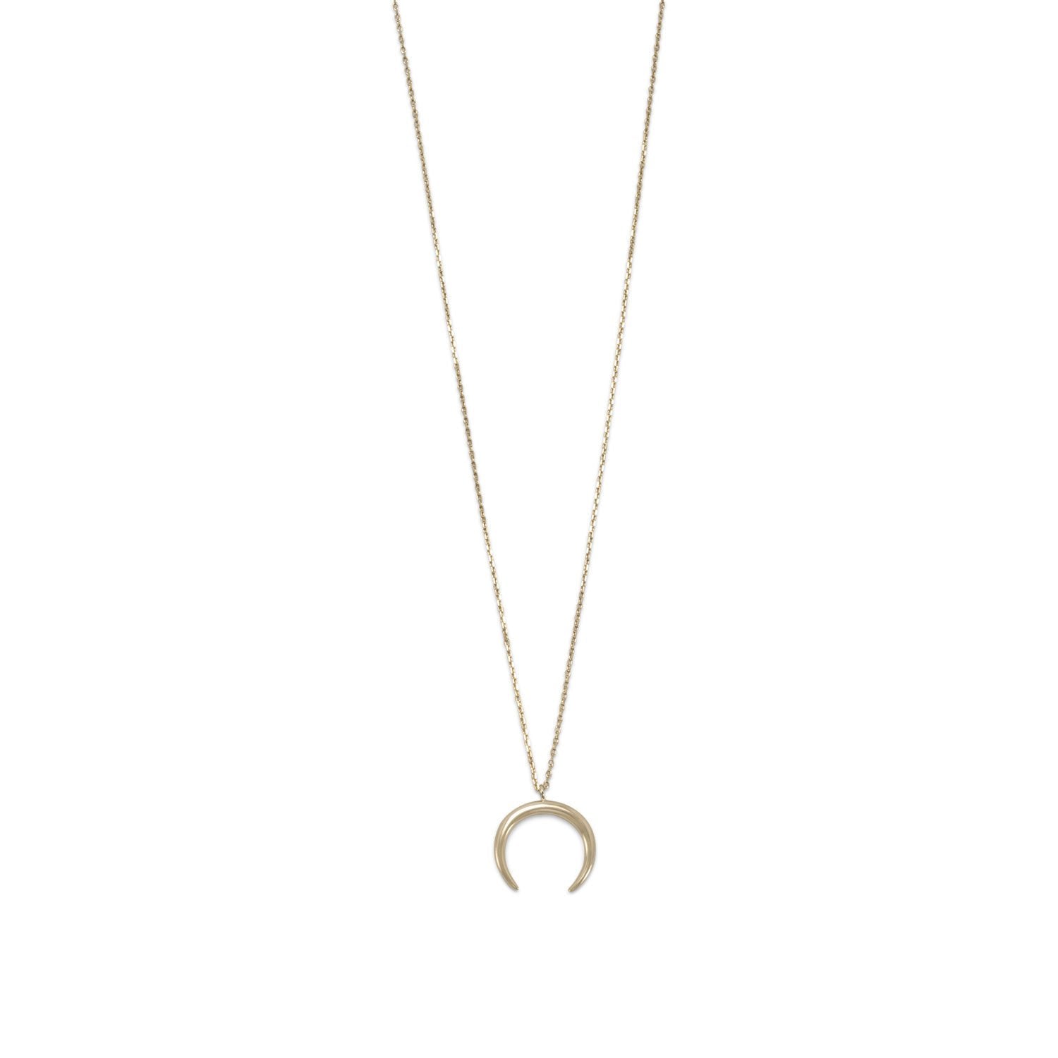 14 Karat Gold Plated Crescent Necklace - Joyeria Lady