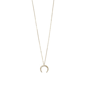 14 Karat Gold Plated Crescent Necklace - Joyeria Lady