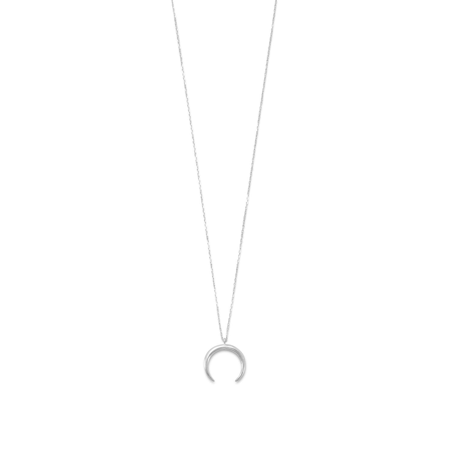 Sterling Silver Crescent Necklace - Joyeria Lady