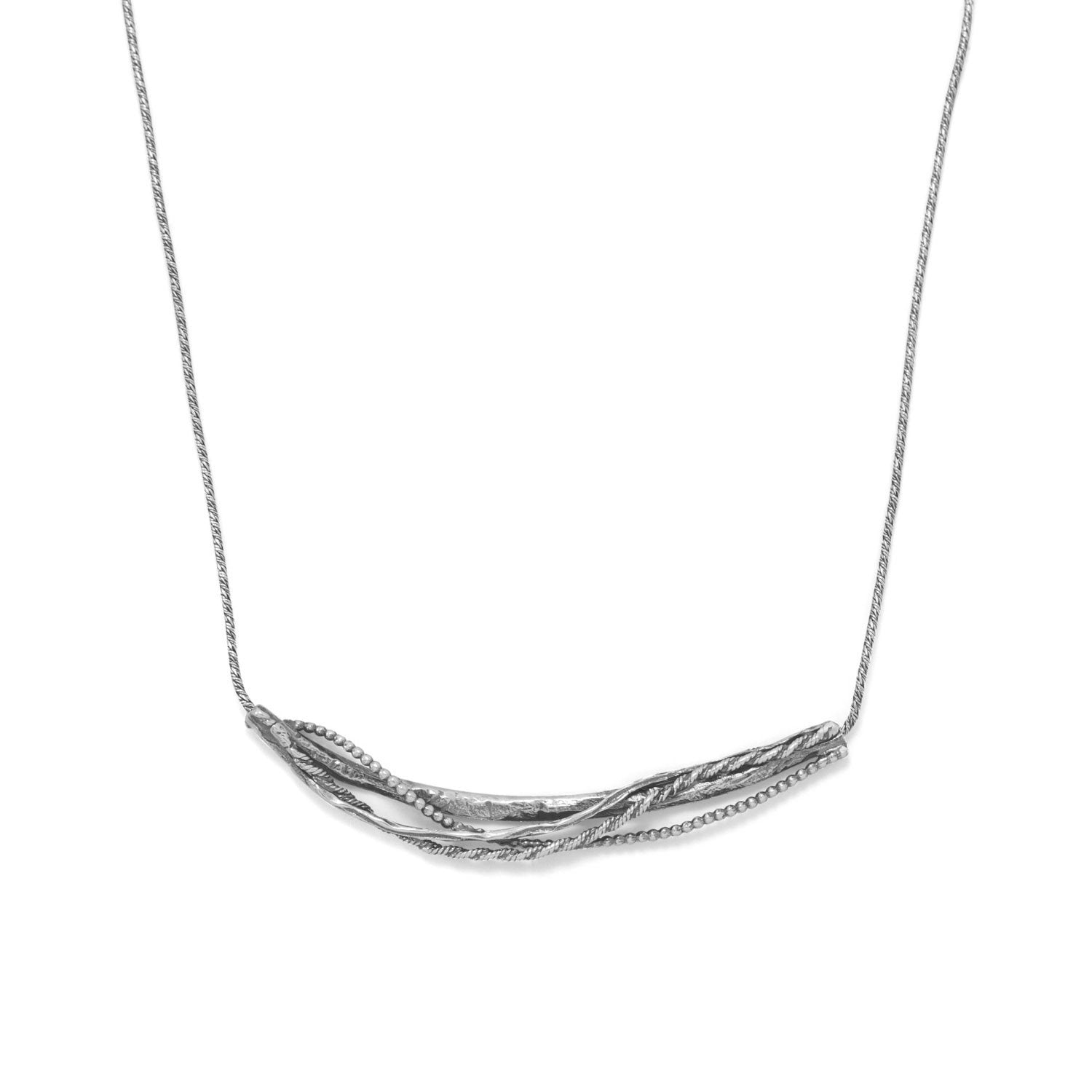 Oxidized Ornate Abstract Bar Necklace - Joyeria Lady