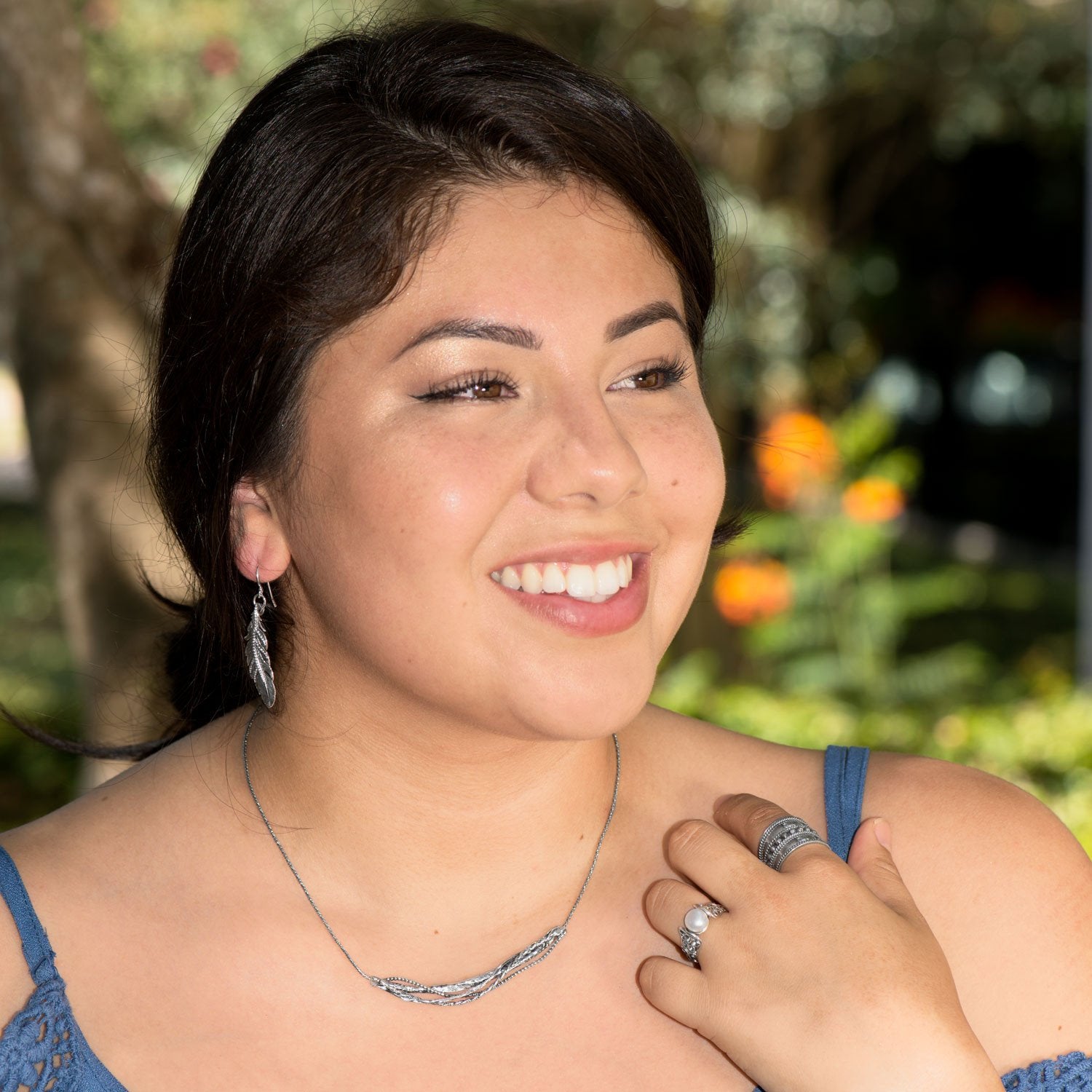 Oxidized Ornate Abstract Bar Necklace - Joyeria Lady
