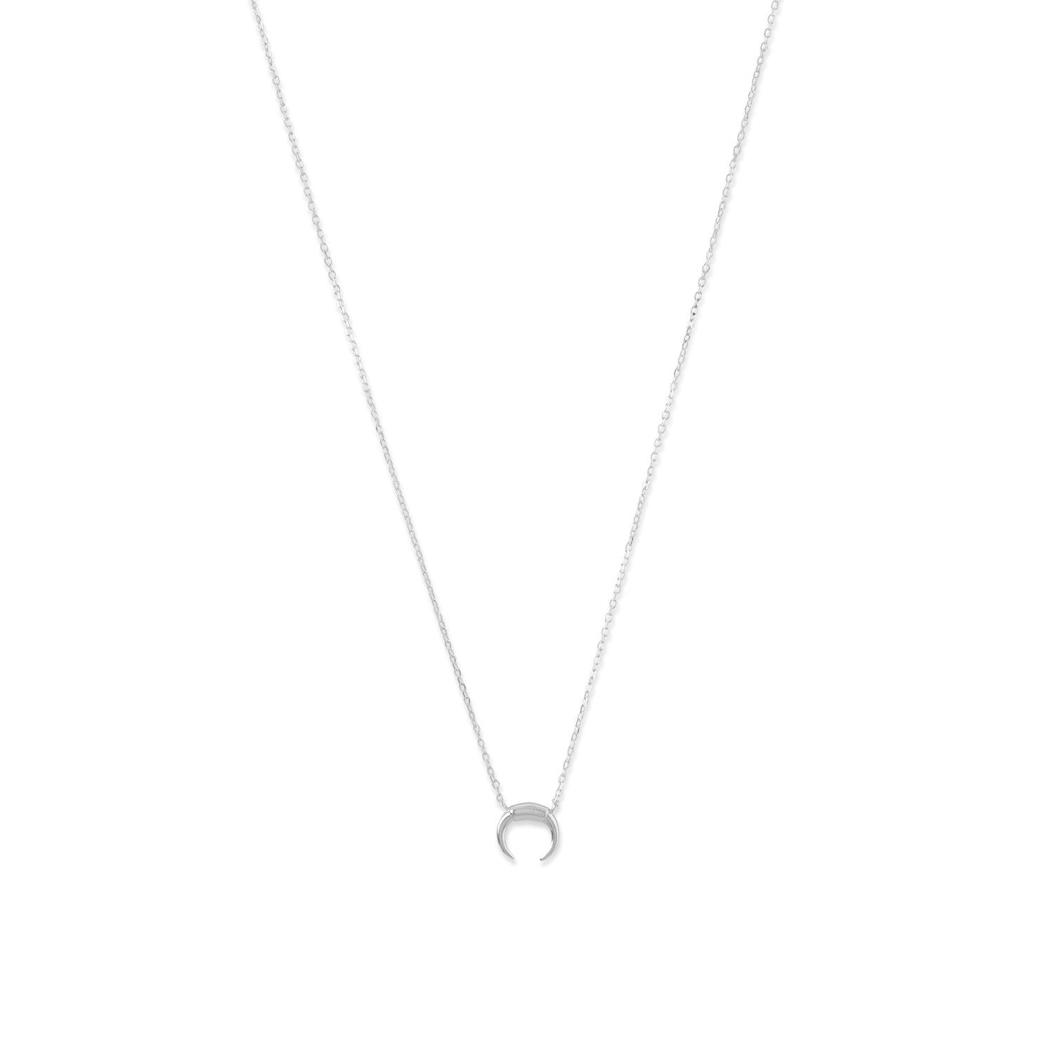 Silver Mini Crescent Necklace - Joyeria Lady