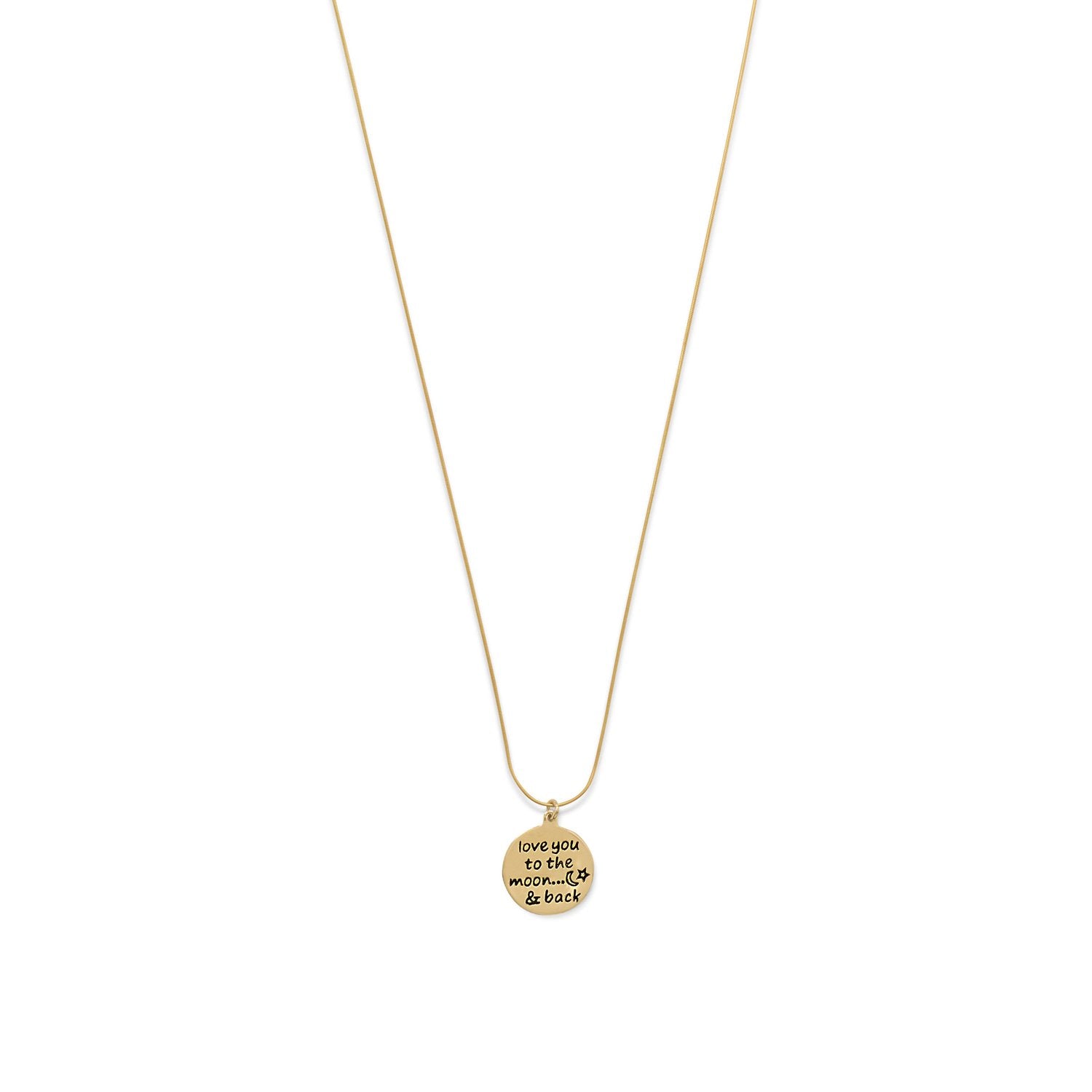 14 Karat Gold Plated "Love You To The Moon And Back" Necklace - Joyeria Lady
