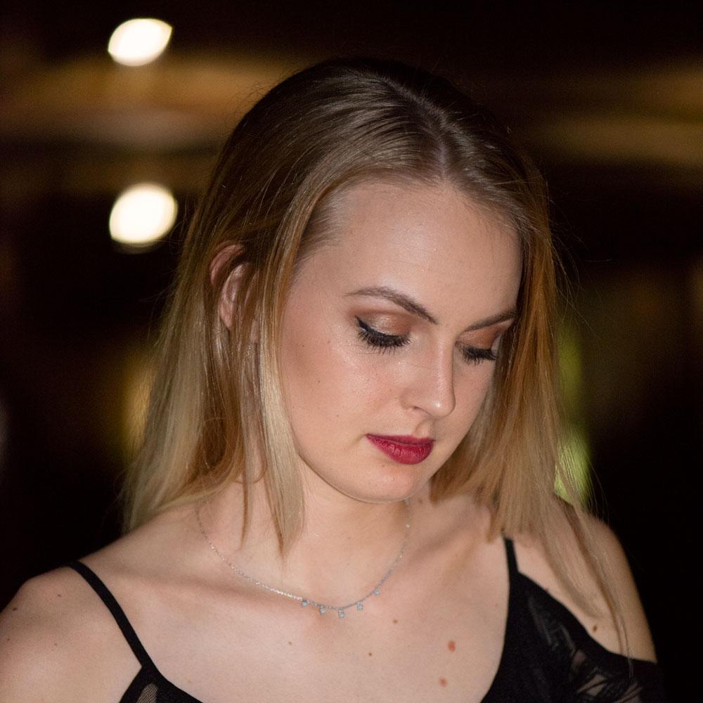 Rhodium Plated Dainty CZ Charm Necklace - Joyeria Lady