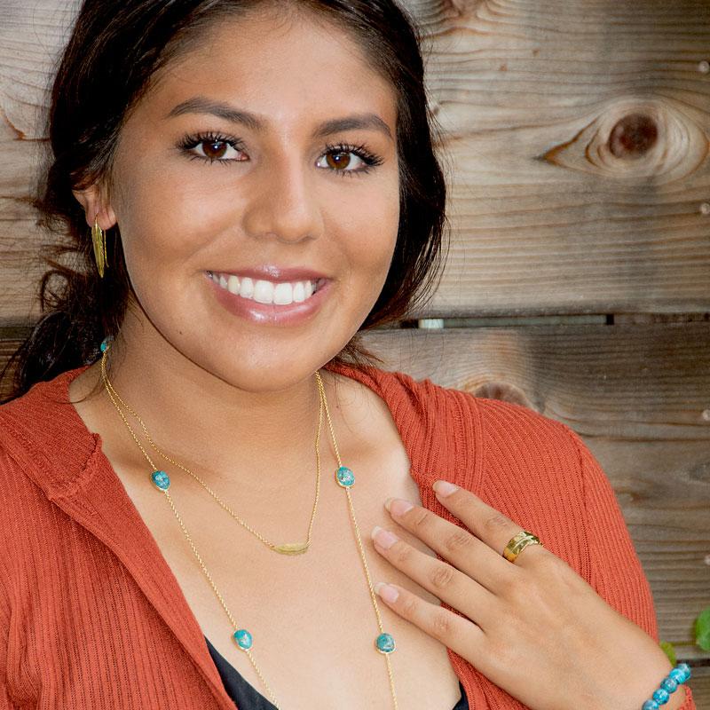 14 Karat Gold Plated Wrap Feather Ring - Joyeria Lady