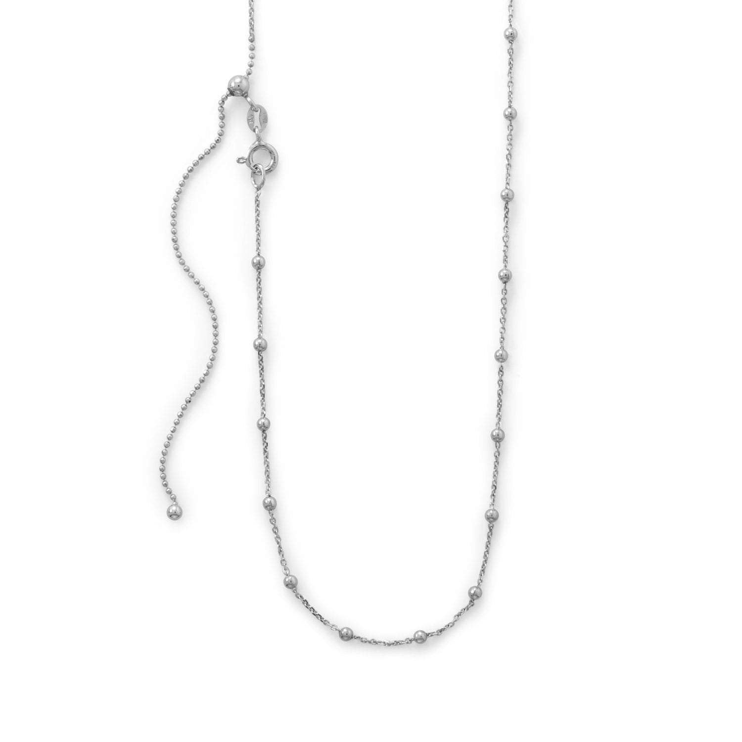 Adjustable Rhodium Plated Satellite Chain - Joyeria Lady