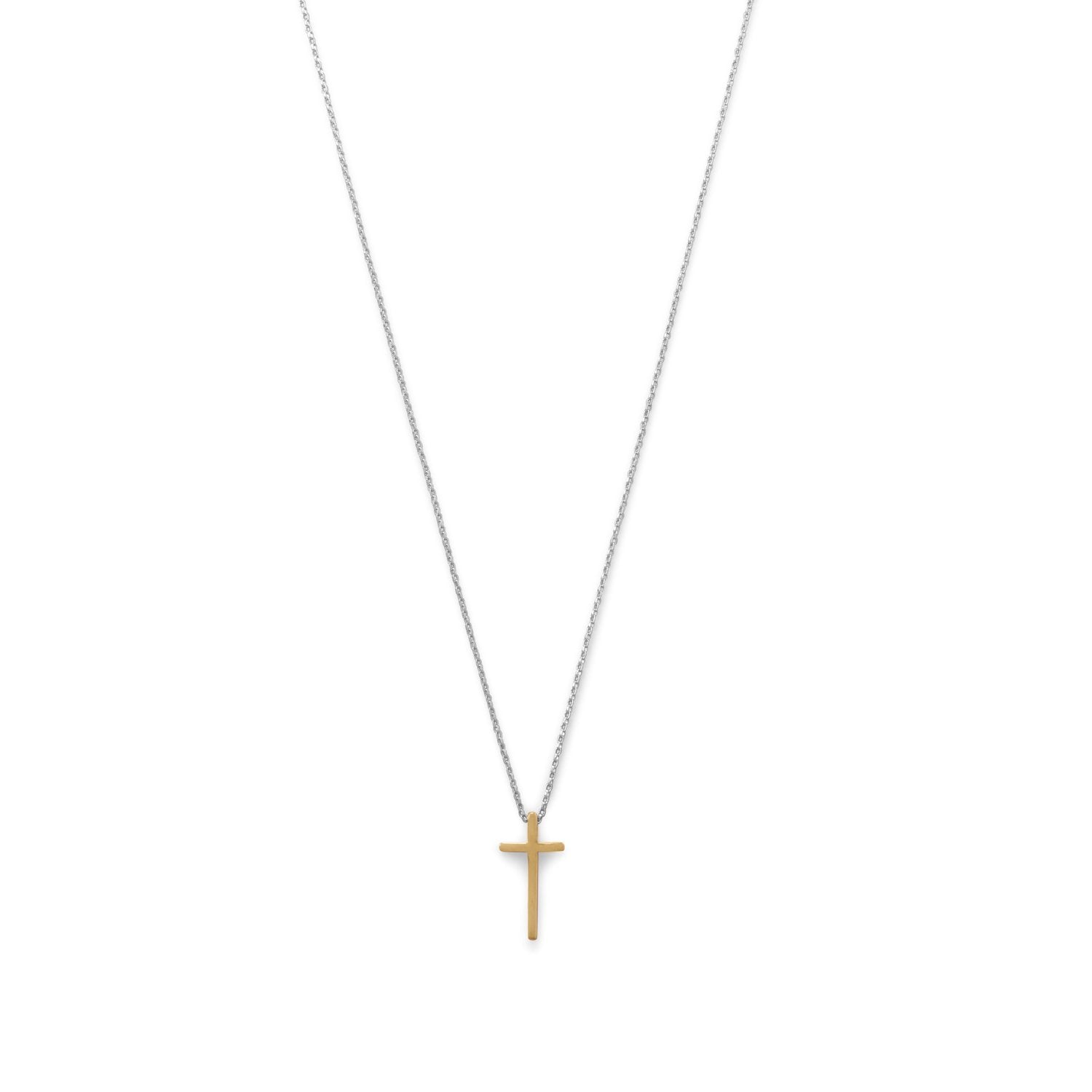 Two Tone Cross Necklace - Joyeria Lady