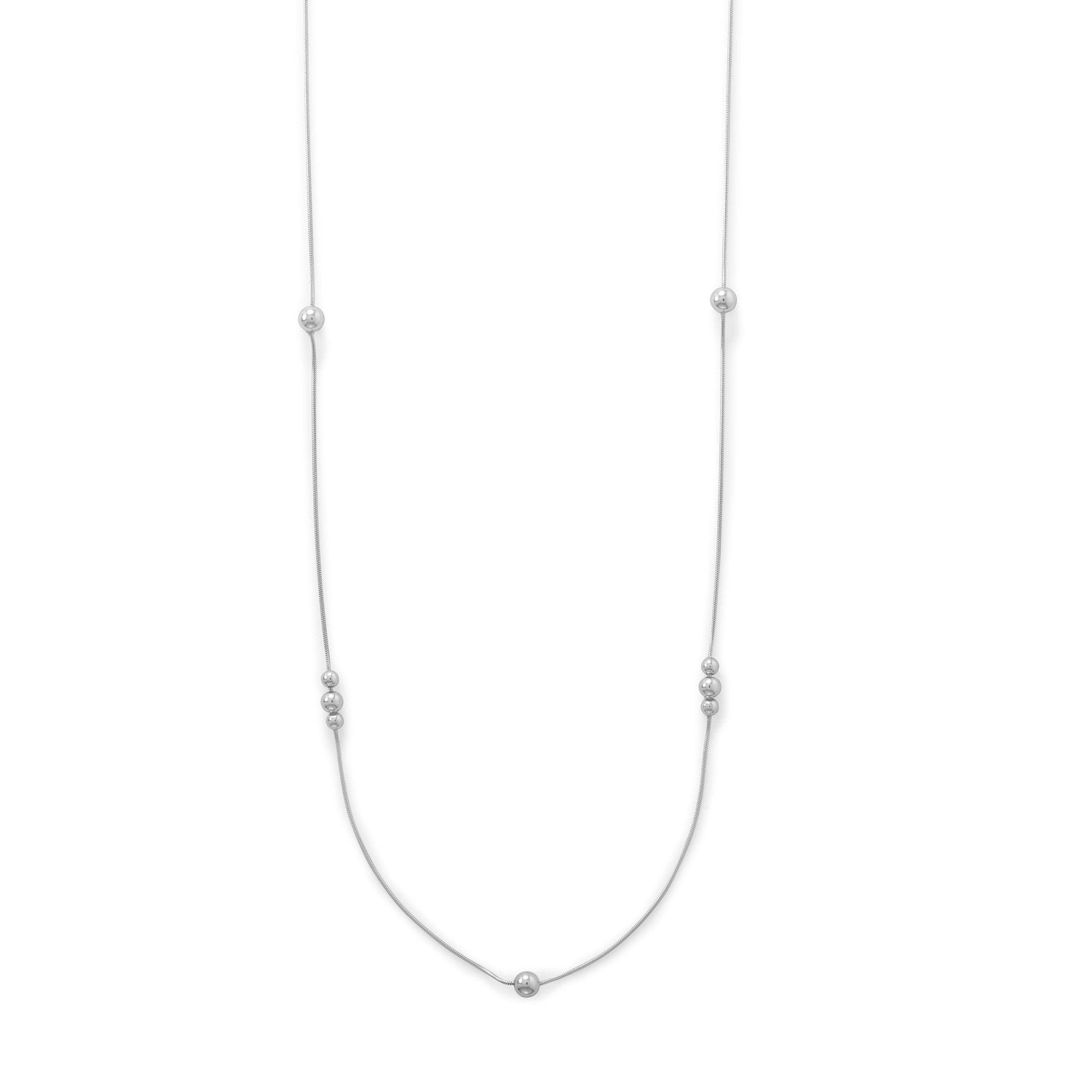 34" Snake Chain with Beads Necklace - Joyeria Lady
