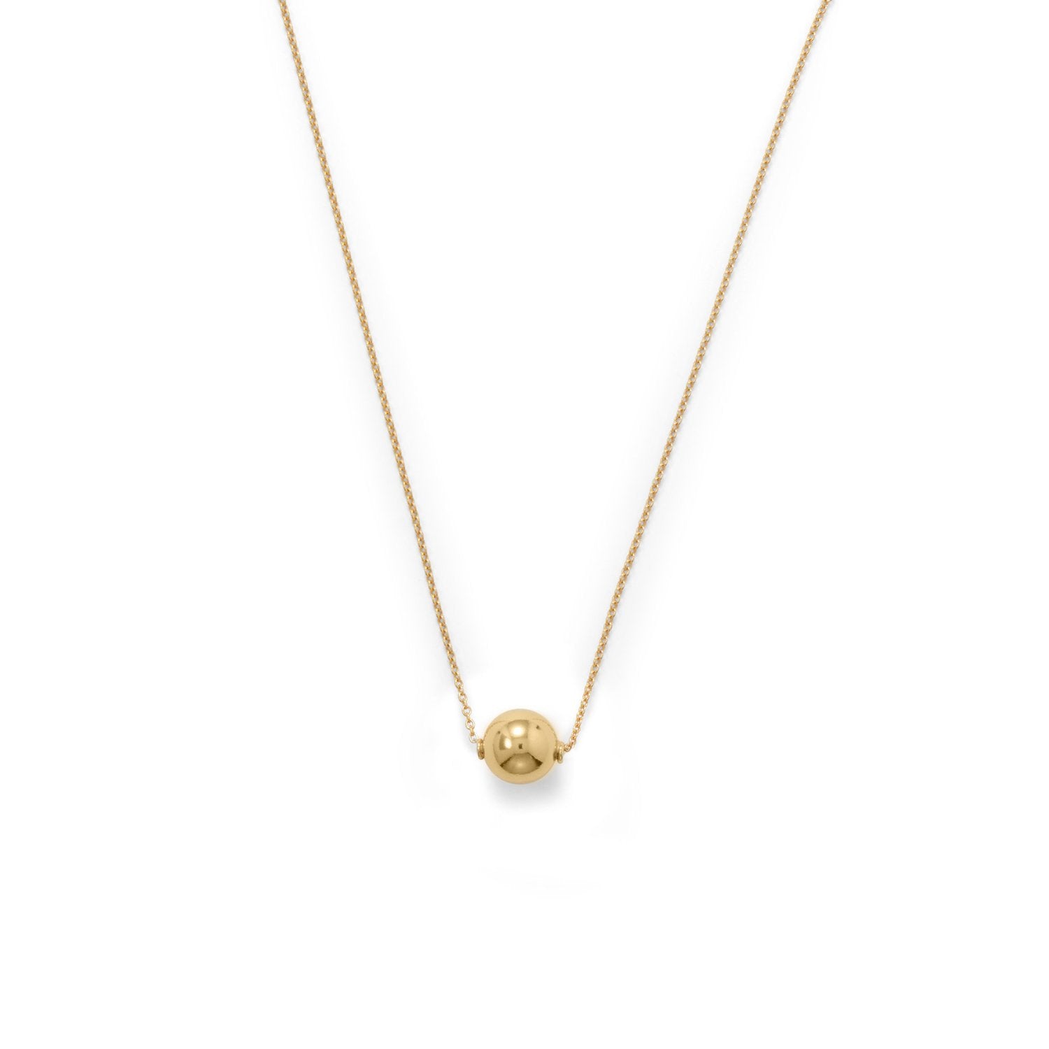 14 Karat Gold Plate Floating Bead Necklace - Joyeria Lady