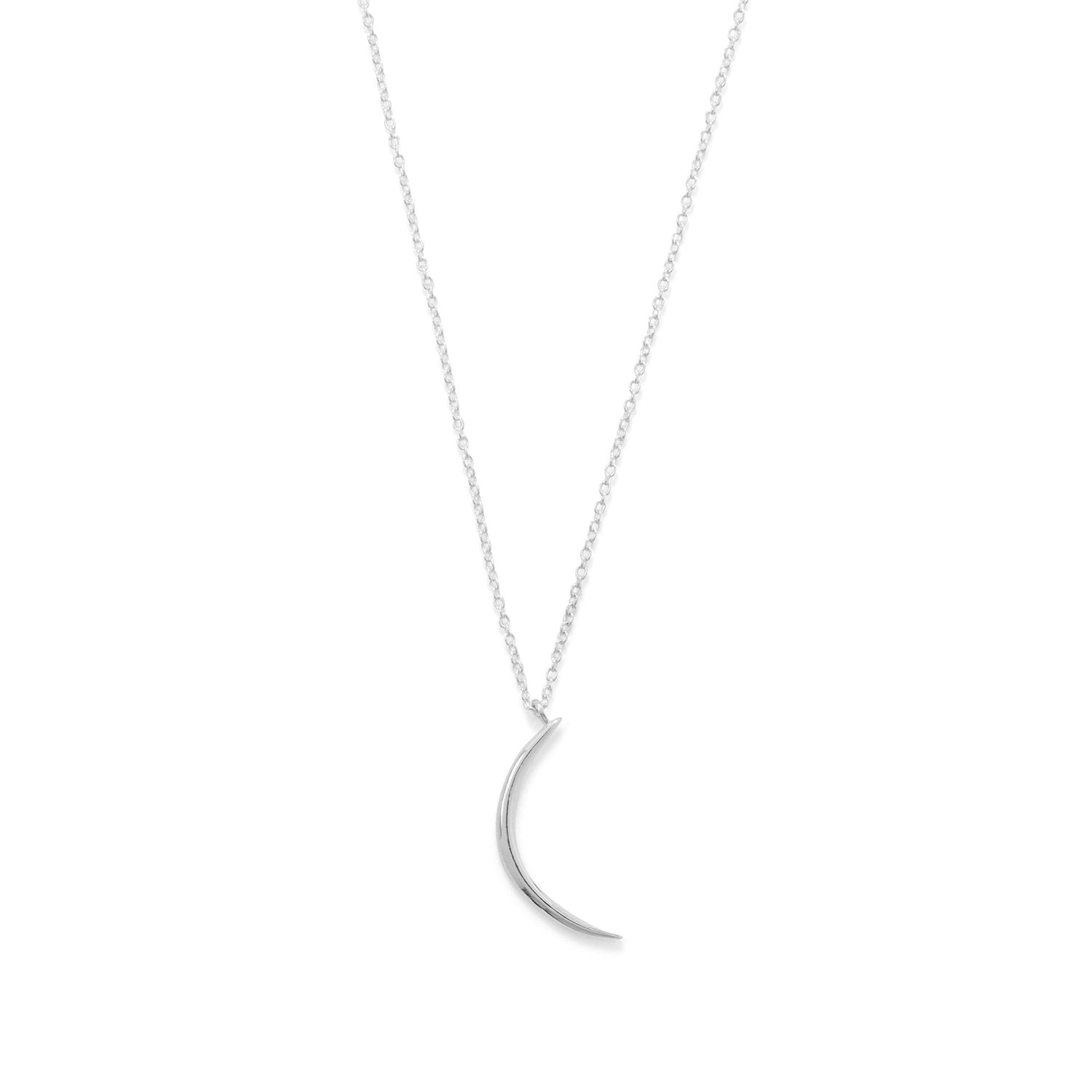 Polished Crescent Moon Necklace - Joyeria Lady