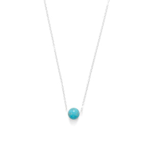 16" + 2" Floating Blue Magnesite Bead Necklace - Joyeria Lady