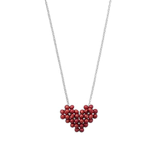 "Follow Your Heart!" Cultured Freshwater Pearl Heart Necklace - Joyeria Lady