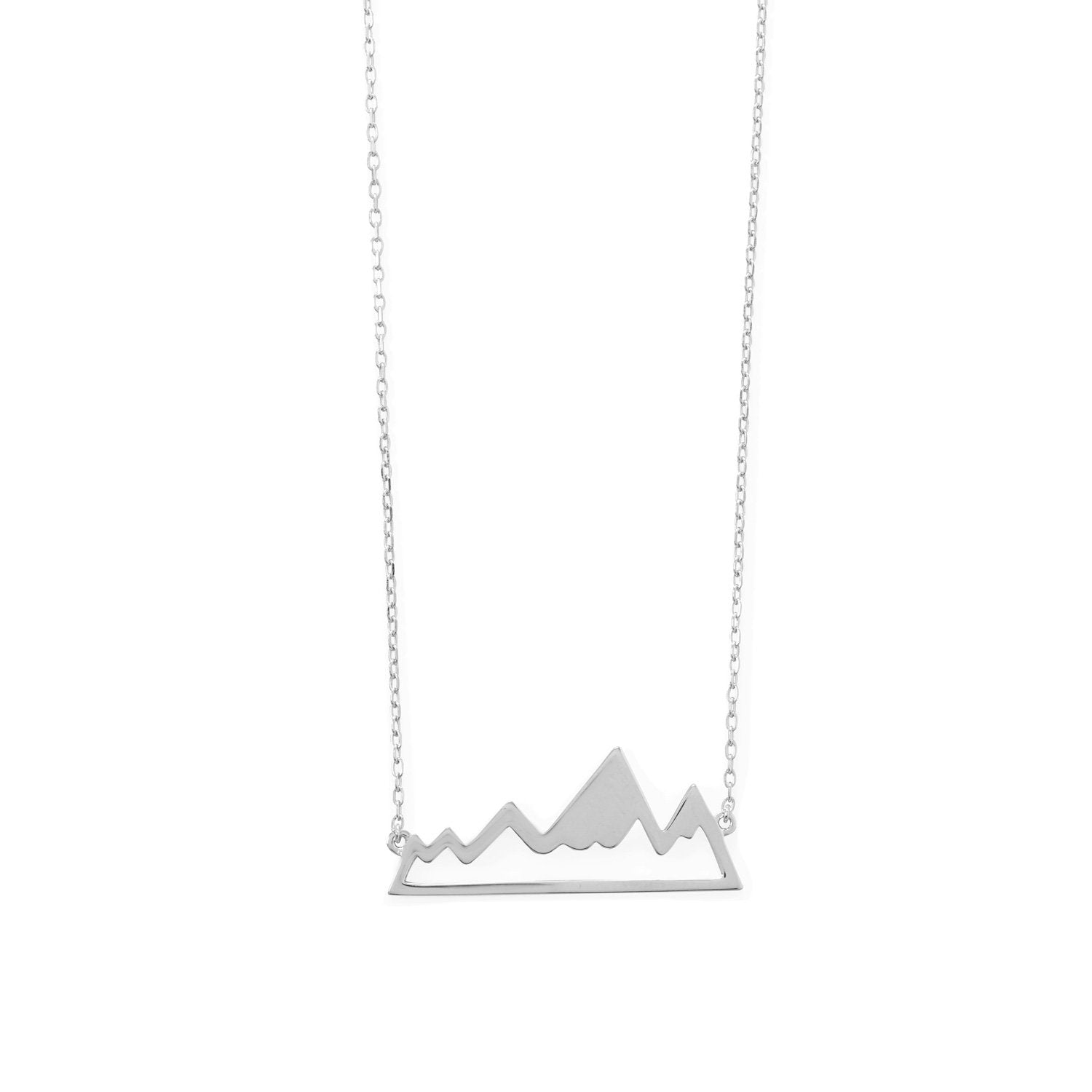 Peak of Fashion! Rhodium Plated Mountain Range Necklace - Joyeria Lady