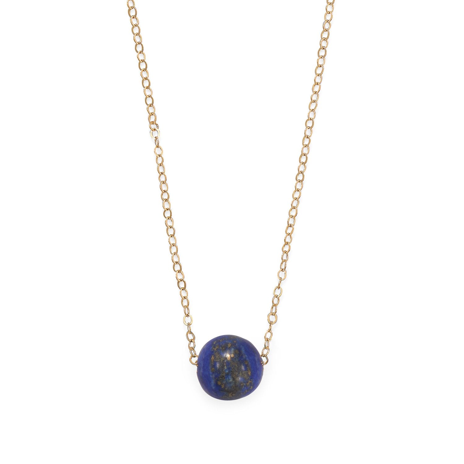16" + 2" Gold Filled Lapis Necklace - Joyeria Lady