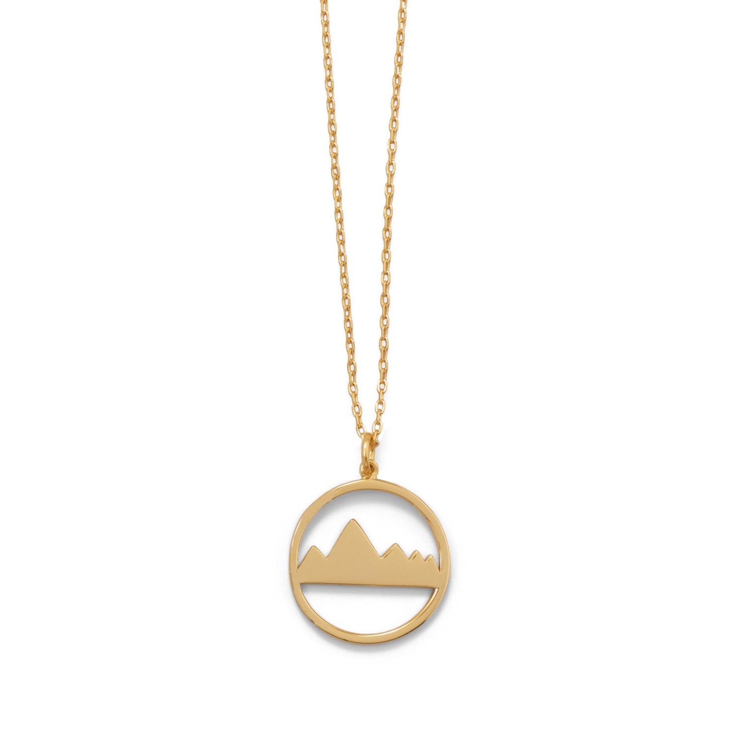 Peak of Fashion! 16" + 2" Gold Plated Mountain Range Necklace - Joyeria Lady