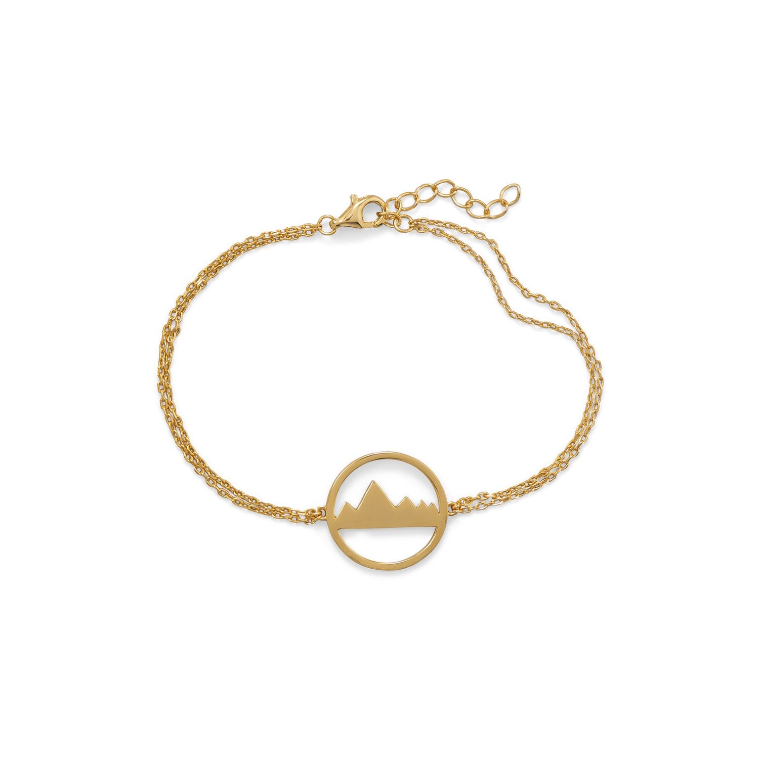 Peak of Fashion! 6.5"+1 Gold Plated Mountain Range Bracelet - Joyeria Lady