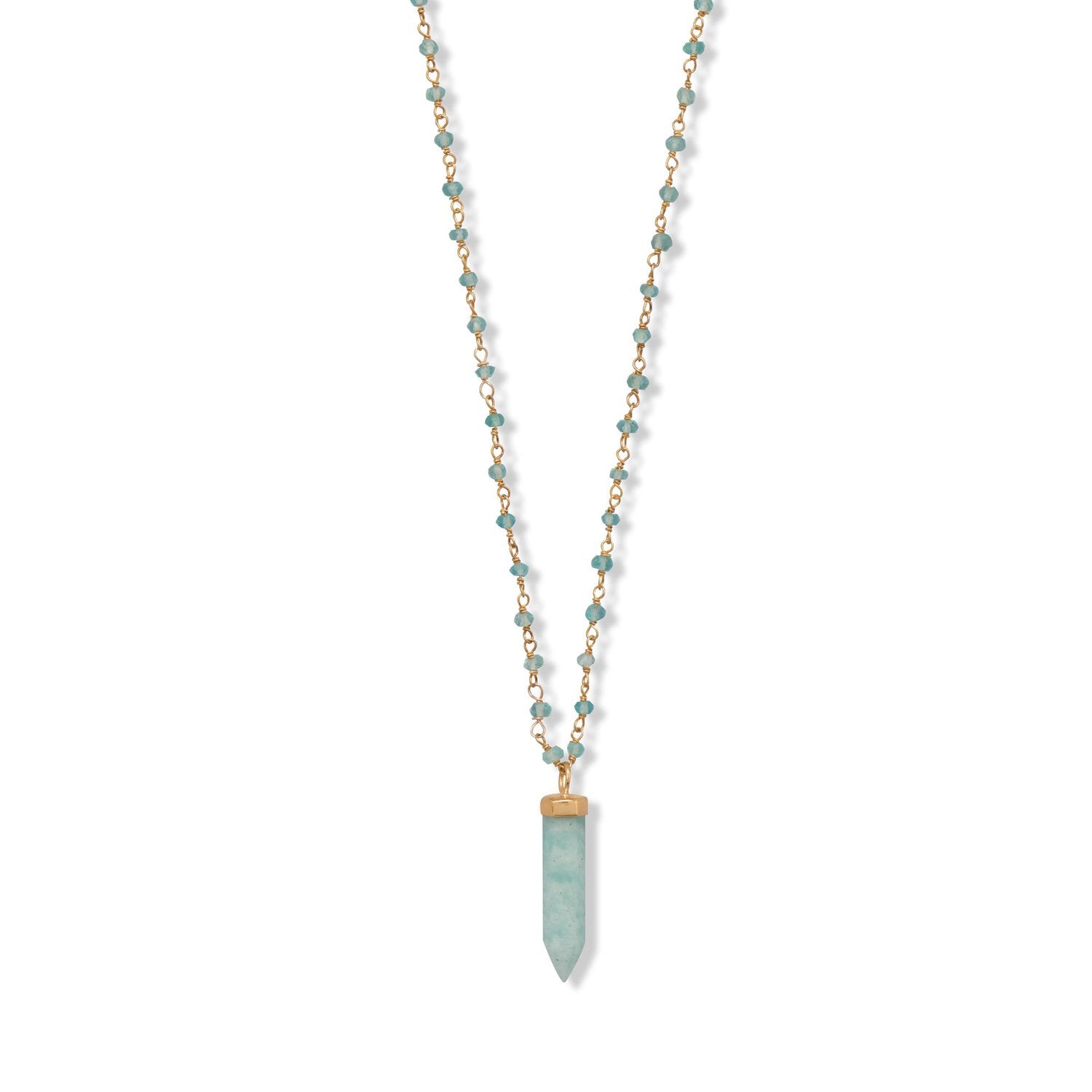 40 " Apatite and Amazonite Necklace - Joyeria Lady